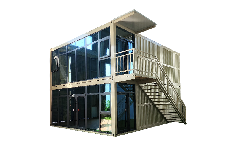 Two-story folding container house